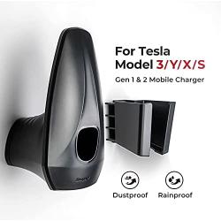 BougeRV Charger Holder with Chassis Bracket for Tesla Model 3 Model Y Model X Model S Charging Cable Organizer for Tesla Gen 1 & 2 Mobile Charger