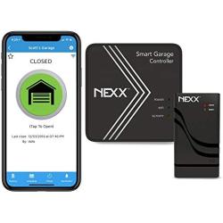 NEXX Door NXG-200 Smart WiFi Remotely Control Existing Garage Opener with App, Compatible with Amazon Alexa, Google Assistant, No Hub Required, Black