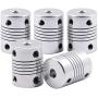 Saiper Flexible Couplings 5mm to 5mm (5pcs) Aluminum Alloy Joint Connector Compatible with NEMA 17 Stepper Motors, RepRap 3D Printer or CNC Machine, 3D Printer Accessories