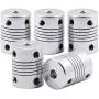 Saiper Flexible Couplings 5mm to 5mm (5pcs) Aluminum Alloy Joint Connector Compatible with NEMA 17 Stepper Motors, RepRap 3D Printer or CNC Machine, 3D Printer Accessories