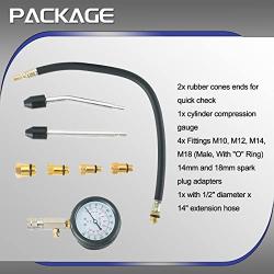 ATP Professional Petrol Gas Engine Cylinder Compression Tester Gauge Kit Auto Tool
