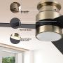 52 inch Low Profile Ceiling Fan with Light, Smart Ceiling Fan with Light Work With Alexa/Google Home/Siri|Reversible Motor|Schedule| Needs Neutral Wire, No Hub Required