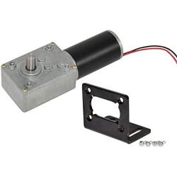Bemonoc Small High Torque 12 Volt Reversible 20 RPM DC Worm Gear Motor for BBQ Drive Replacement with Install Bracket
