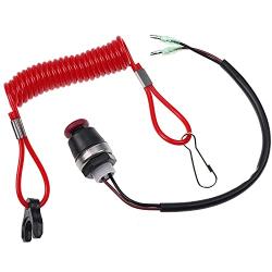 Holdia Boat Lanyard Kill Urgent Stop Switch & Safety Lanyard Compatible with Mercruiser Marine Mercury Tohatsu Outboard Engine Motor- Safety Tether Lanyard Cord Kit