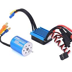 YOUQUKEJI 2430 7200KV 4P Sensorless Brushless Motor with 25A Brushless ESC Electric Speed Controller for 1/18 1/16 RC Car Truck