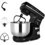 Stand Mixer,6 Speed 4L Tilt-Head Food Mixer LASANTEC 300W Powerful Motor Kitchen Electric Mixer with Dough Hook, Wire Whip & Beater,Stainless Steel Mixing Bowl(Black)