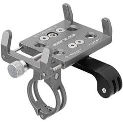 Bike & Motorcycle Phone Mount Aluminium Bicycle Handlebar Phone Holder with Action Camera Mount Compatible with GoPro Camera Models,Compatible with iPhone 11 Pro Max Galaxy S20 (Gray)