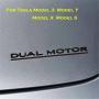 YHCDSEA Model 3 Y Dual Motor Badge Emblem Sticker Plaid Decor Compatible for Tesla Model 3 Y X S Accessories (Dual Motor-Matt Black)