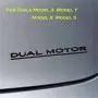 YHCDSEA Model 3 Y Dual Motor Badge Emblem Sticker Plaid Decor Compatible for Tesla Model 3 Y X S Accessories (Dual Motor-Matt Black)