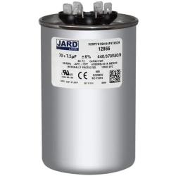Motor Dual Run Capacitor Round 70 + 7.5 uf MFD 440 Volt VAC 12866