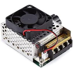 SCR Electric Voltage Regulator Dimmer Temperature Controller Motor Speed Controlling Module Board with Cooling Fan (110V AC 4000W )