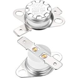 uxcell KSD301 Thermostat 250°C/482°F 10A Normally Closed N.C Adjust Snap Disc Temperature Switch for Microwave,Oven,Coffee Maker 2pcs