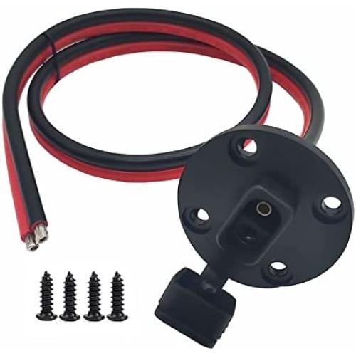 Halokny 10AWG Solar SAE Socket sidewall Port, 2 Feet SAE Solar Quick Connect Panel Flush Mount Plug Cable, Weatherproof SAE Extension Cable, with 4 Screws, for Automobile and Solar Panel