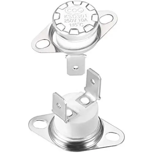 uxcell KSD301 Thermostat 195°C/383°F 10A Normally Closed N.C Adjust Snap Disc Temperature Switch 2pcs