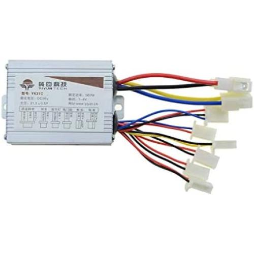 WOOSTAR Motorcycle Speed Controller 36V 500W Replacement for Electrical Scooter E Bike Bicycle Tricycle Brush