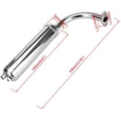 FVRITO Chrome Exhaust Muffler Pipe and gasket nut kit for 2 stroke 49cc 60cc 66cc 80cc Engines Gas Motorized Bicycle Motor Bikes Silver