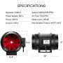 VIVOSUN 8 Inch 720 CFM Inline Duct Ventilation Fan with Variable Speed Controller for Grow Tent