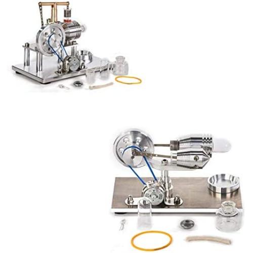 Sunnytech Hot Air Stirling Engine Motor Model Educational Toy Electricity Generator Colorful LED SC02M-SC010