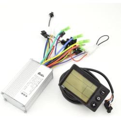 Electric Motor Controller, E-Bike Hub Motor Controller, 36V-48V Waterproof LCD Display Panel Brushless Controller Kit for Electric Bicycle Scooter
