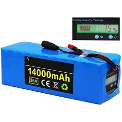 Wnicek E-Bike Battery 36V 14Ah Li-ion Battery 14000mAh 10S 5P Lithium Battery Pack with BMS + 42V Charger Fit for 500W 350W 300W 250W 200W Motor