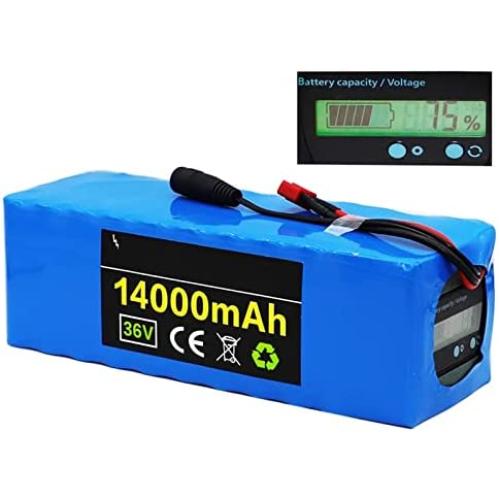 Wnicek E-Bike Battery 36V 14Ah Li-ion Battery 14000mAh 10S 5P Lithium Battery Pack with BMS + 42V Charger Fit for 500W 350W 300W 250W 200W Motor