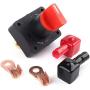 LotFancy Battery Switch for Car Van Truck Boat Battery Power Disconnect, On Off Rotary Isolator Cut OFF Switch 300A, With 2Pcs Covers and 2Pcs Wire Lugs
