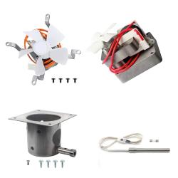 Fire Burn Pot,2.0 RPM Auger Motor,Hot Rod Ignitor,and Grill Induction Fan Kit,Replacement for Pit Boss and Traeger Pellet Grill with Screws and Fuse