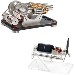 Sunnytech Hot Air Stirling Engine Motor Generator Education Toy Solar Mendocino Motor Magnetic Levitating Model M16-22-D-ID01