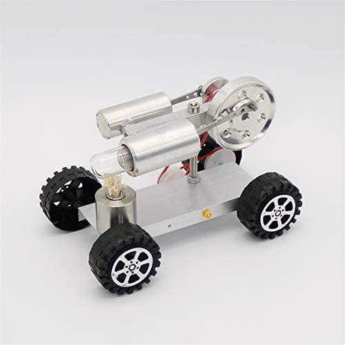 QERNTPEY Stirling Engine Mini Hot Creative Air Stirling Engine Motor Model Educational Toy Car Kits Increase Childrens Knowledge (Color : Silver, Size : One Size)