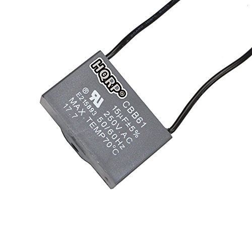 HQRP Capacitor compatible with Hampton Bay Ceiling Fan 15uf 2-Wire UL Listed