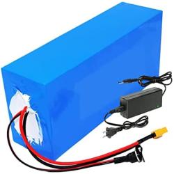 Grideto 48V Electric Bicycles Lithium Battery 48V 15AH 13S 5P E-Bike Battery with BMS Protection and Charger for 750W 500W 350W 250W 200W EBike Motor