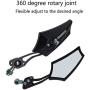 ESUPPORT Black Universal Motorcycle Motorbike Bike 8mm 10mm Rear View Side Mirror Scooter ATV