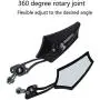 ESUPPORT Black Universal Motorcycle Motorbike Bike 8mm 10mm Rear View Side Mirror Scooter ATV