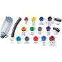 Powerbuilt 17 Piece Oil Funnel Set with Color Coded Vehicles Adapters for Cars, No Spill - 240151