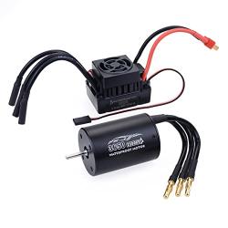 3650 2300KV Brushless Motor and 60A ESC Combo Set/Waterproof sensorless kit/Output 5.8V/3A/for 1/10 Remote Control car Truck Off-Road Vehicle