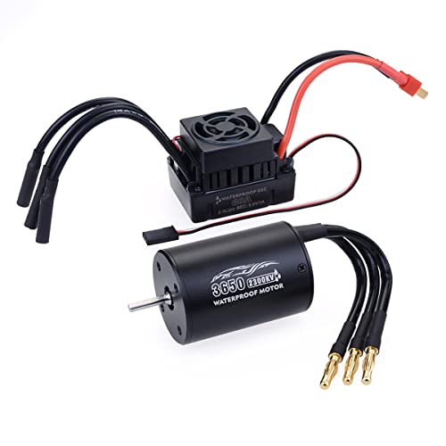 3650 2300KV Brushless Motor and 60A ESC Combo Set/Waterproof sensorless kit/Output 5.8V/3A/for 1/10 Remote Control car Truck Off-Road Vehicle