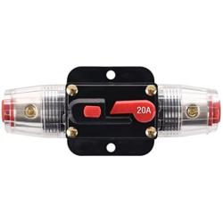 ANJOSHI Circuit Breaker 20A 20-300amp Reset Fuse Holder Inline Fuse for Car Audio and Amps Overload Protection 12V-24V DC Replace Fuses