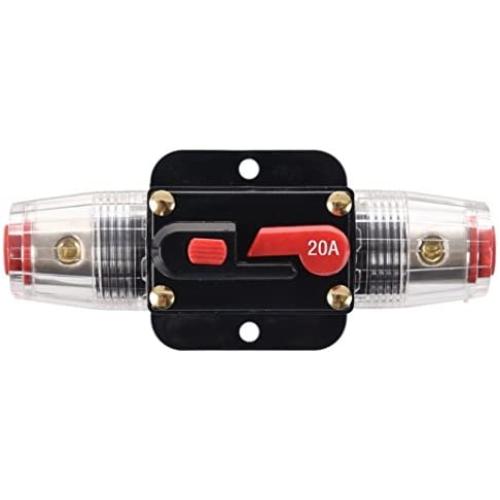 ANJOSHI Circuit Breaker 20A 20-300amp Reset Fuse Holder Inline Fuse for Car Audio and Amps Overload Protection 12V-24V DC Replace Fuses