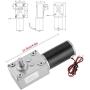 DC 12V 200RPM Worm Gear Motor, 8mm Female Shaft High Torque Turbine Reducer