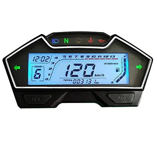 SAMDO Universal Motorcycle Speedometer Odometer Tachometer RPM Speedometer Gauge 199 Kph Mph for Carburetor Motor
