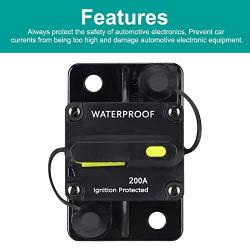 200 Amp Circuit Breaker,with Manual Reset,12V-48V DC, for Car Marine Trolling Motors Boat ATV Manual Power Protect and Automotive Marine Boat Audio System Protection
