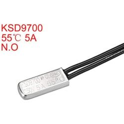 uxcell KSD9700 Thermostat, 55℃ Normally Open Temperature Switch Thermal Switch, N.O 5A Metal Temperature Controller 2pcs