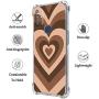 Compatible with One Plus Nord N10 5G Brown Heart Case,Brown Love Heart Painting Art Coffee Latte Swirls Valentines Phone Case for Men Women Girl,Soft TPU Cool Trendy Case for One Plus