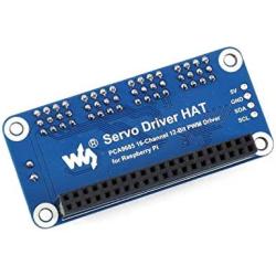 Servo Driver HAT for Raspberry Pi/Jetson Nano 16-Channel 2-bit I2C Interface PCA9685 Driver Supports Servo Such as SG90, MG90S, MG996R, etc