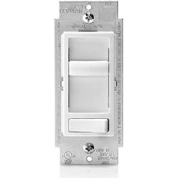 Leviton 661F-10W 1.5 Amp SureSlide Single-Pole or 3-Way Quiet Fan Control, White