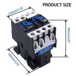 mankk AC Contactor CJX2-2510 110V 25A 50/60Hz Coil 3P 3 Phase 35mm DIN Rail Motor Controler Rail Mount Contactor CJX2-2510-110V