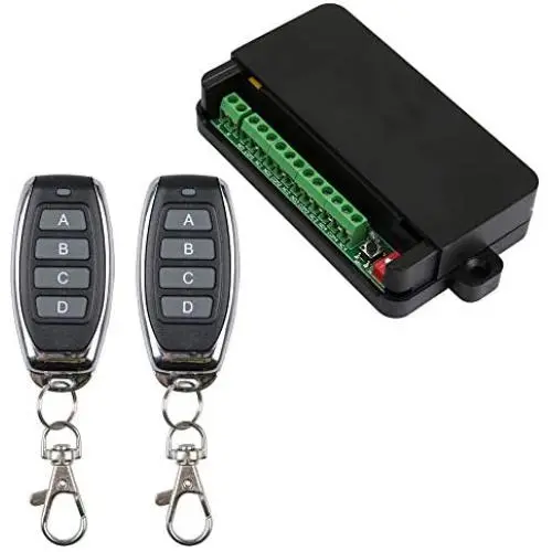Télécommande sans fil 4 Canaux 10A Récepteur Universel 220V 433MHz pour Garage, Moteur, Éclairage & Plus encore. Télécommande sans fil 4 Canaux 10A Récepteur Universel 220V 433MHz pour Garage, Moteur, Éclairage & Plus encore.