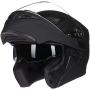 ILM Motorcycle Dual Visor Flip up Modular Full Face Helmet DOT 6 Colors (Visor, Black)