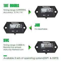 Yooreal Self-Powered Digital Tach/Hour Meter,Maintenance Hours,Waterproof for Lawn Tractor Generator Mini Bike Chainsaw ATV Outboard Motor Snowmobile
