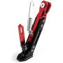 Universal Motorcycle Kickstand Accessories Adjustable Tripod Holder Side Parking Foot Support CNC Aluminum Foot Stand for Scooter Modified Motorbike Dit Pit Bike (Red)